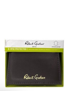 Robert Graham Dakota Tri Fold Wallet Brown Leather